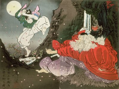 Yoshitsune and the Tengu King by Tsukioka Yoshitoshi